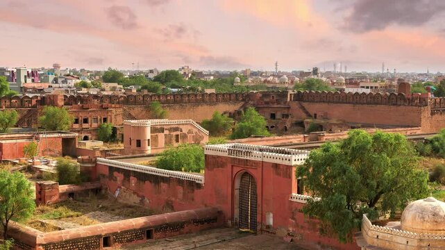 Imposing palace of the Maharaja of Bikaner inside Junagarh Fort, Bikaner