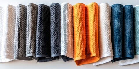Microfiber kitchen towels displayed against a white background, showcasing the versatility and absorbency of microfiber kitchen towels for various cleaning tasks and kitchen uses.
