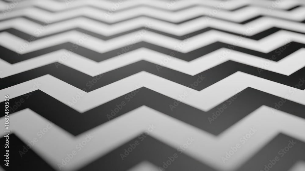 Aufkleber abstract black and white zigzag pattern background