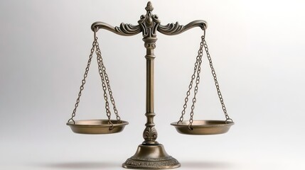 A traditional justice scale, with balanced scales representing fairness and equality, often used as a symbol in legal settings