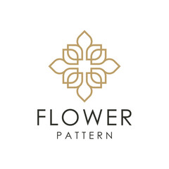 flower ornament pattern with luxury beautiful logo design