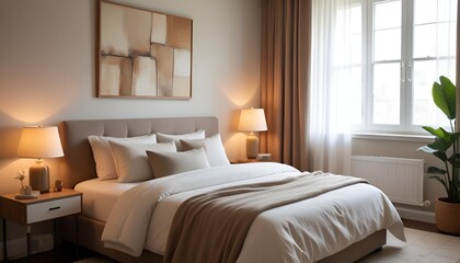 Fototapeta premium Interior bedroom design 