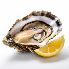  huître, carapace, aliment, mer, fruits de mer, isolé, blanc, frais, huître, citron, brut, poisson, carapace, coquillage, fruits de mer, nature, océan, repas, mollusques, plage, objet, marin, bon viva