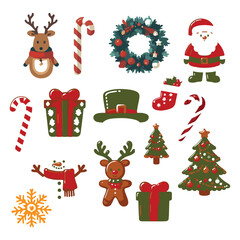 Fototapeta premium Christmas Vector Icon Set 