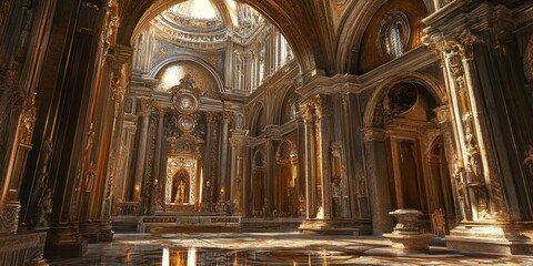 Obraz premium Perspectives of a stunning basilica showcasing intricate architectural details and beautiful views, perfect for capturing the essence of basilica beauty and grandeur in images.