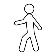 Flat vector walking man sign isolated on white background.