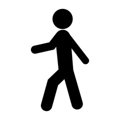 Flat vector walking man sign isolated on white background.