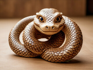 Smiling brown snake with scales