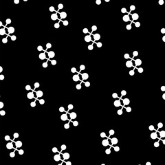 Connect link seamless pattern isolated on black background