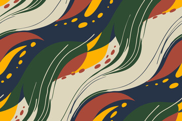 Seamless Abstract Watercolor Brushstroke Pattern with Vibrant Splashes
