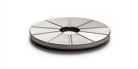 Obraz premium Isolated on a white background, a diamond t disk for the tile leveling system showcases its essential role in achieving precise tile alignment and leveling during installation projects.