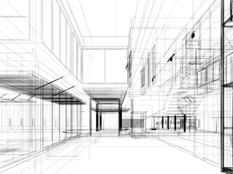 modern empty hall  interior design, 3d rendering