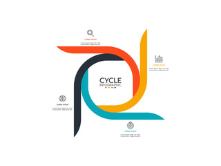 Infographic template. The concept connected a circular infographic diagram with 4 options and icons.