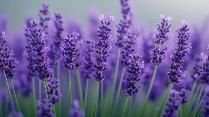 Obraz premium Closeup of lavender blooms buzzing with bees, natural macro shot, outdoor symphony