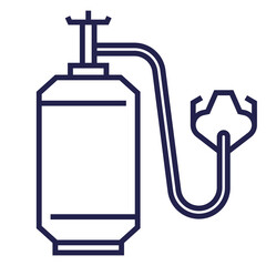 oxygen tank and mask line icon