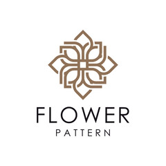 ornament pattern flower with luxury beautiful logo design
