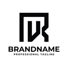 Obraz premium Letters RV Monogram Logo, suitable for any business with VR or RV initials