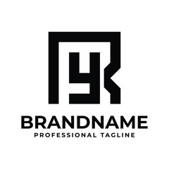 Obraz premium Letters RY Monogram Logo, suitable for any business with YR or RY initials