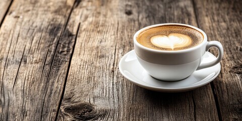 Cup of coffee served during a business lunch, resting on a wooden table, reflecting the ideal ambiance for productive discussions and networking over a cup of coffee.
