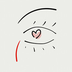 eye line art illustration heart iris