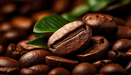 Fototapeta premium Close-up of coffee beans. aromatic delicious coffee