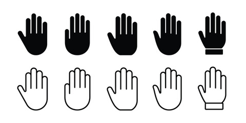 Hand icon set. Hand sign and symbol. Hand gesture. Hand vector icon