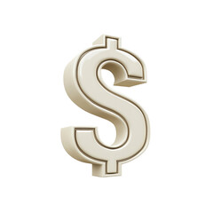 Obraz premium 3D Render of a Cream-Colored Dollar Sign with Brown Outline