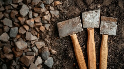 Forging garden tools with handcarved wooden handles, handmade, functional art