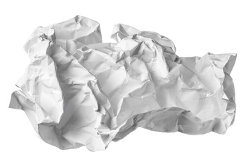 White crumpled paper ball isolated on white background