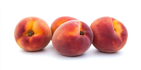 Isolated triangle peaches displayed on a white background, showcasing the vibrant colors and unique shapes of triangle peaches in a fresh and appealing way. Perfect for food related themes.