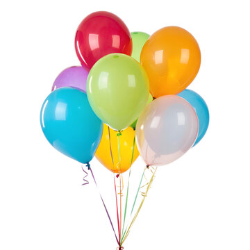 Fototapeta Colorful Balloons Cluster for Celebrations Isolate On Transparent Background Cutout, PNG file, Cutout file