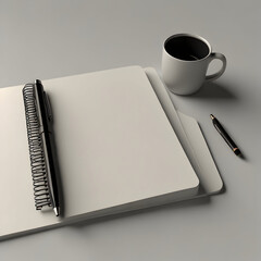 3d render of pen with notebook