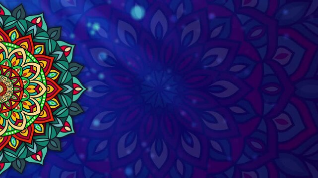 Abstract  mandala art 4k video footage,Ornamental mandala with golden color arabesque floral pattern islamic east style,Mandala animation with seamless looping background.	