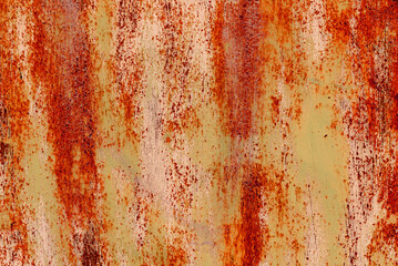 Texture of old rusty metal with scratches and mother-in-law. Abstract grunge metal texture with traces of multi-colored paint