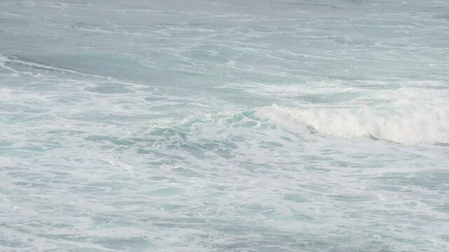 4k video footage of Dangerous high tide wave on the beach. Watu Karung beach, Pacitan, East Java, Indonesia.