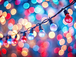 Colorful Holiday Lights Against a Pastel Background for Festive Vibes