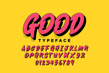 Modern graffiti font effect with highlight and shadow, youth style lettering font