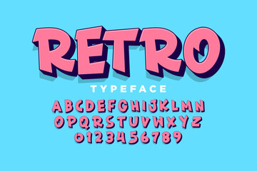 retro comic pop art alphabet design