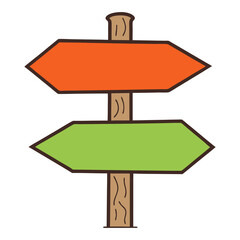 Direction Vector Illustration in Flat Color Clipart Design.