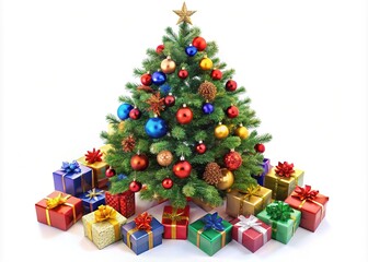 Christmas Tree Presents New Year High Depth of Field AI Photo