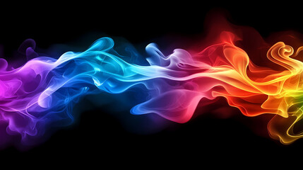 Fototapeta premium Rainbow and clouds color background. Rainbow Smoke Clouds. Illustration