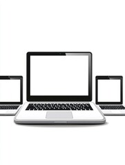 Fototapeta premium A collection of laptops and tablets arranged for display or comparison.