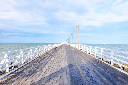 Shorncliffe pier, jetty, beach and bayside views, QLD