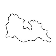 Doodle Map of Georgia map, vector sketch