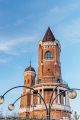 Obraz premium Belgrade, Serbia. April 29th 2024. Top of the Gardos tower in the district of Zemun in Belgrade.