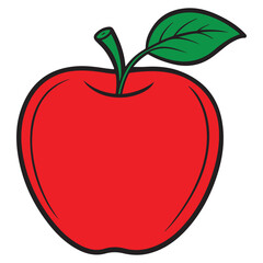 Apple clip art design on plain white transparent isolated background for card, shirt, hoodie, sweatshirt, apparel, card, tag, mug, icon, poster or badge