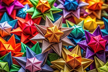 Colorful Origami Shurikens:  Mastering the Art of Folding Vibrant Paper Stars
