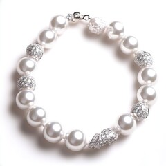 Fototapeta premium A stylish pearl bracelet featuring alternating shiny and textured beads.
