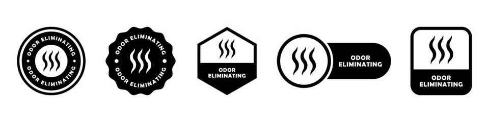 Odor Eliminating - vector signs for deodorant or antiperspirant labeling