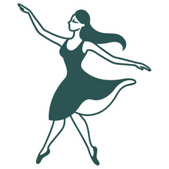 Graceful Dancer Line Art.
